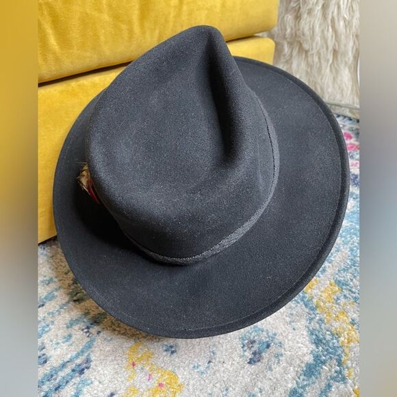 Lite Felt Fedora 100% Wool Black L - Picture 6 of 12
